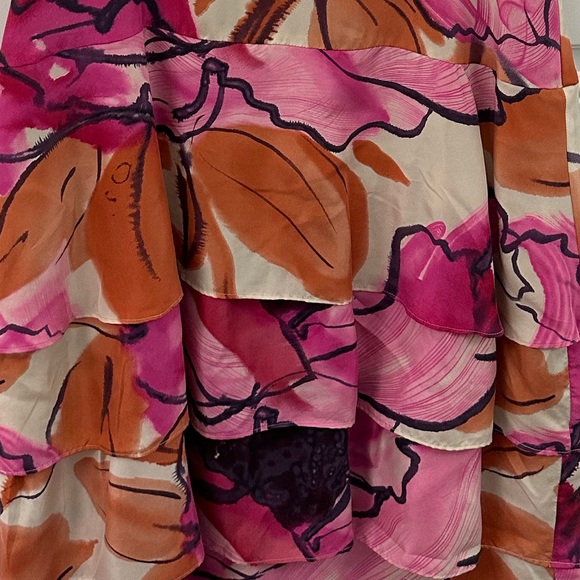 Moulinette Soeurs/Anthropologie Pink Floral Dress Size 8 - Picture 3 of 5